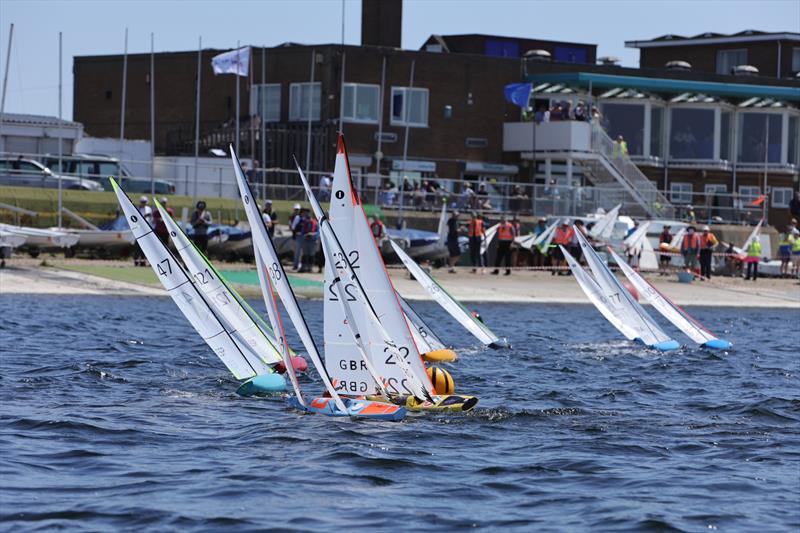 2026 IOM Worlds at Datchet Water Day 5 - Race 15 Heat A Leeward Gate Crash #9 - photo © Mark Jardine