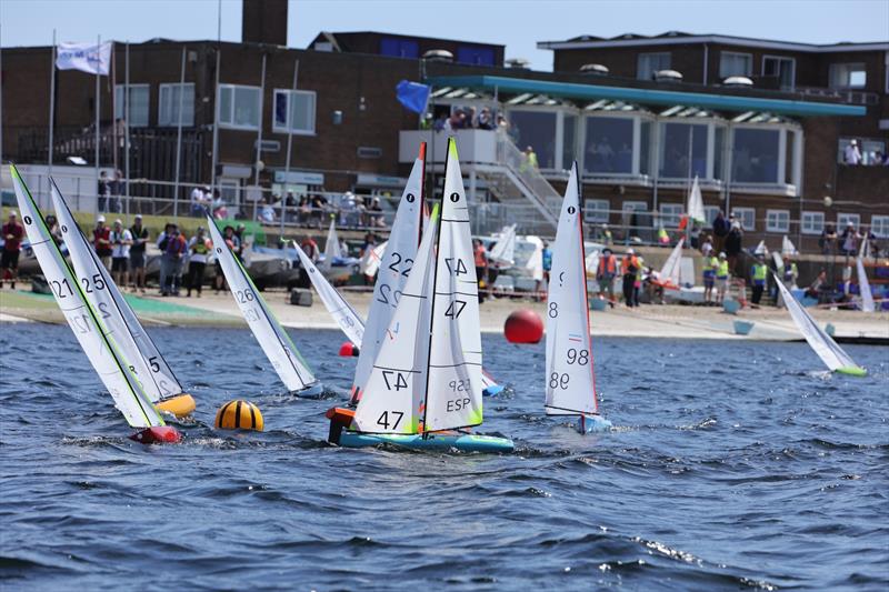 2026 IOM Worlds at Datchet Water Day 5 - Race 15 Heat A Leeward Gate Crash #6 - photo © Mark Jardine