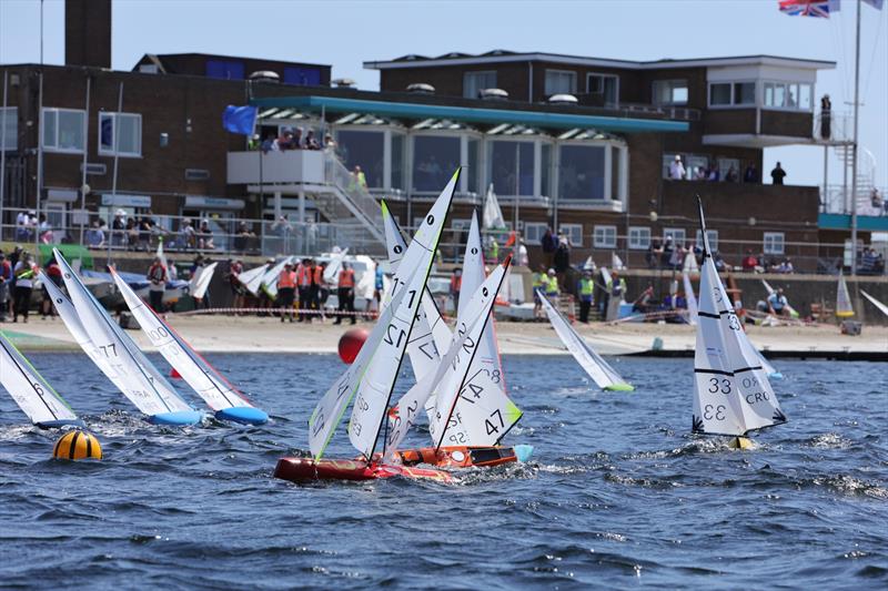 2026 IOM Worlds at Datchet Water Day 5 - Race 15 Heat A Leeward Gate Crash #3 - photo © Mark Jardine