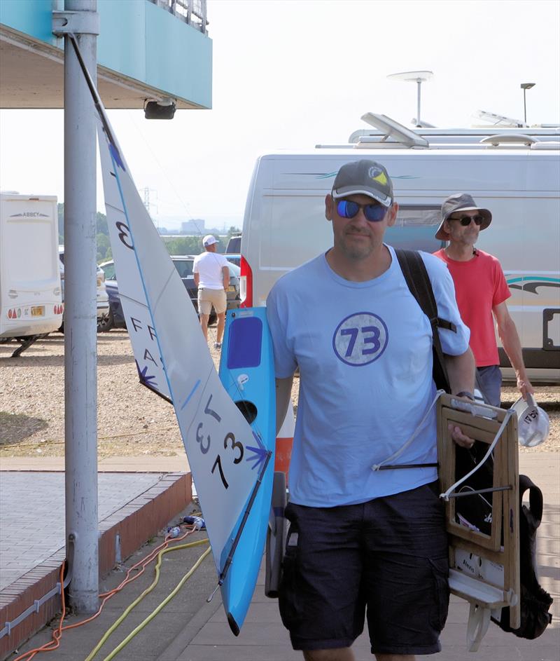 2026 IOM Worlds at Datchet Water Day 6 - FRA 73 Alexis Carre makes his way to the race area - photo © Mark Jardine