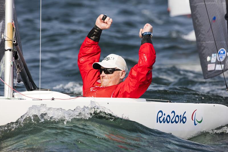 Silver for Bugg (AUS) at the Rio 2016 Paralympic Sailing Competition photo copyright Richard Langdon / Ocean Images taken at  and featuring the 2.4m class
