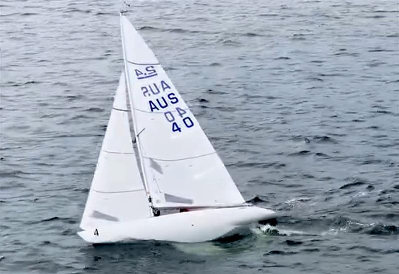 Peter Russell powered up and on his way to the top step of the podium! photo copyright Ray Smith taken at Royal Freshwater Bay Yacht Club and featuring the 2.4m class