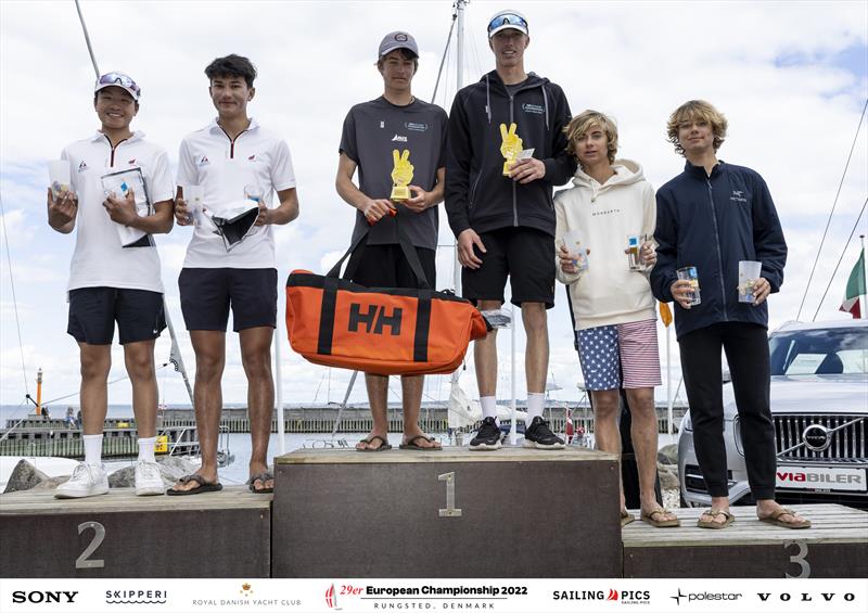 Volvo 29er European Championship prize giving photo copyright Mogens Hansen / Sailing.pics taken at Royal Danish Yacht Club and featuring the 29er class