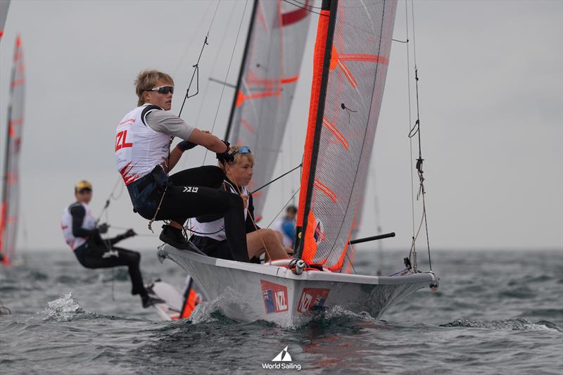 Leech and Mason (NZL)  - Boys 29er - Day 1 - Youth Sailing Championships - December 15, 2025 - Vilamoura - photo © Joao Costa Ferreira/World Sailing