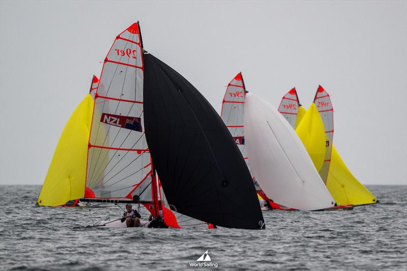 Leech and Mason (NZL)  - Boys 29er - Day 1 -  Youth Sailing Championships - December 15, 2025 - Vilamoura - photo © Joao Costa Ferreira/World Sailing