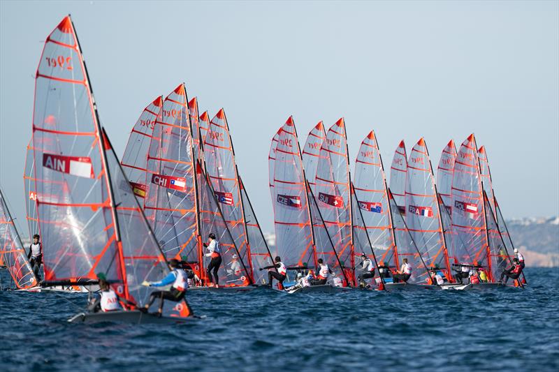 29er start - Day 4 - Youth Sailing Championships - December 18 2025 - Vilamoura photo copyright Nuno Fortinho Mendes taken at Vilamoura Sailing and featuring the 29er class