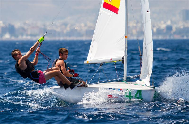 Martín WIZNER and Pedro AMENEIRO (ESP) on day 2 of the 420 Open European Championships in Athens - photo © Nikos Alevromytis / AleN