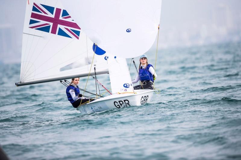 Hatty Morsley and Pippa Cropley (420) at Youth Sailing Worlds photo copyright Tomas Moya / Sailing Energy / World Sailing taken at Royal Yachting Association and featuring the 470 class
