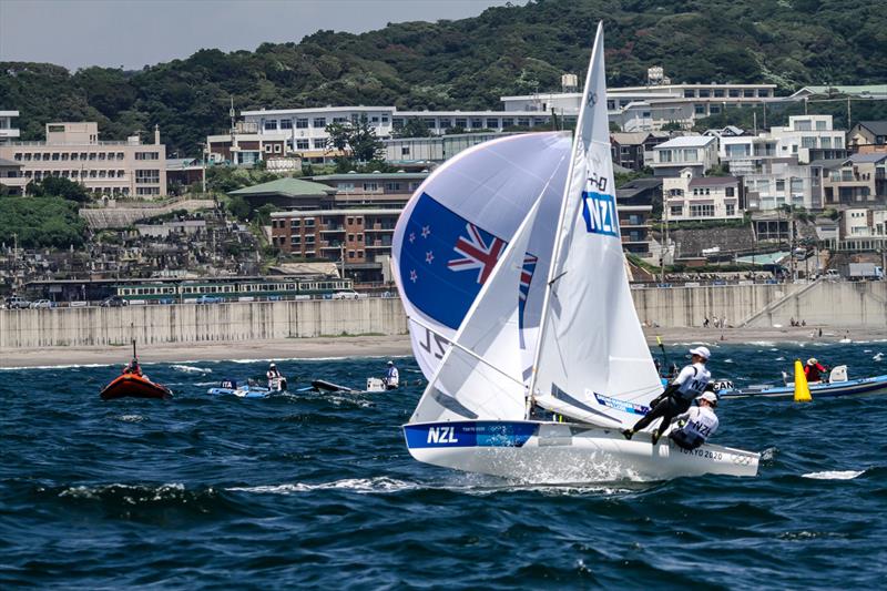 Tokyo2020 - Day 4 - July, 28, - Enoshima, Japan. Paul Snow-Hansen and Dan Willcox (NZL) Race 1 finish - photo © Richard Gladwell - Sail-World.com / nz