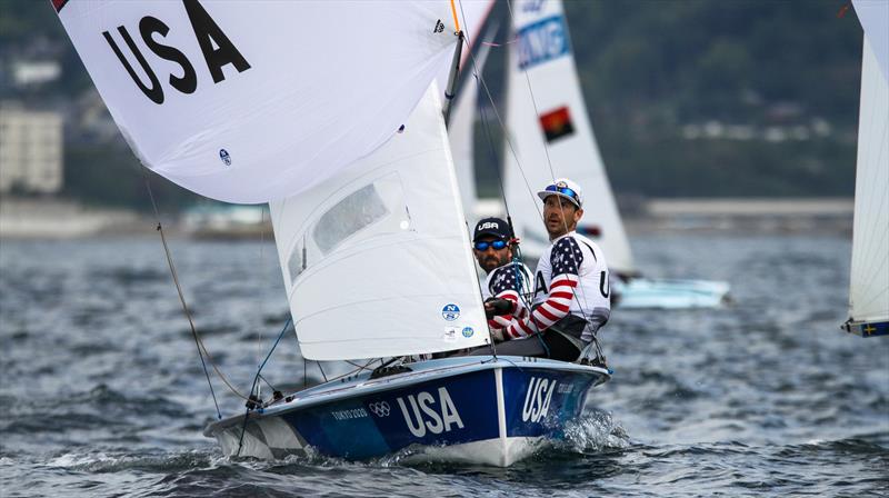 Tokyo2020 - Day 6- July, 30, - Stuart McNay David Hughes (USA) - Mens 470 - Enoshima, Japan. - photo © Richard Gladwell 