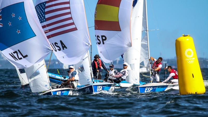 Final leg - Medal Race - Tokyo2020 - Day 10 - August 4, , Enoshima, Japan photo copyright Richard Gladwell - Sail-World.com / nz taken at  and featuring the 470 class