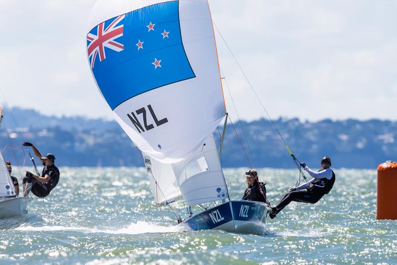 Paul Snow-Hansen and  Rebecca Hume  - Mixed 470 -  Oceanbridge NZL Sailing Regatta - Takapuna BC February 18 - photo © Adam Mustill