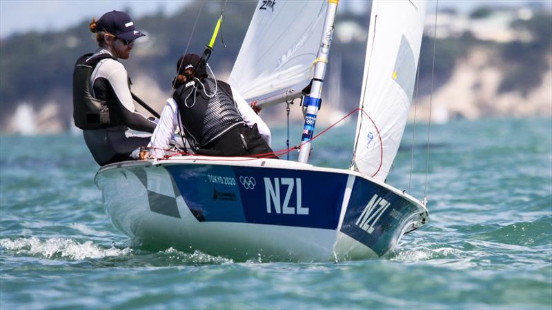 470 Mixed - Oceanbridge NZL Sailing Regatta - Day 4 - Takapuna BC February 20, 2022 - photo © Richard Gladwell - Sail-World.com/nz