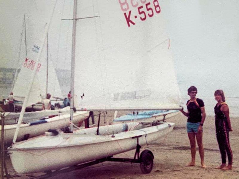 Nick Lightbody with his 470 at an Olympic qualifier and Penny Way, another RS favourite who was setting the standard in the growing windsurfer scene - photo © Nick Lightbody