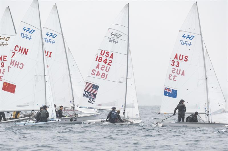 US Sailing Team at the Last Chance Regatta day 6 photo copyright Allison Chenard / US Sailing Team taken at COYCH Hyeres and featuring the 470 class