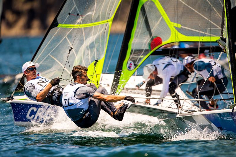 Peter Burling and Blair Tuke practicing off Enoshima ahead of Tokyo2020 Olympic Regatta - photo © Sailing Energy