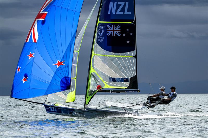 Tokyo2020 - Day 3 - July, 27, - Enoshima, Japan. Peter Burling and Blair Tuke (NZL) 49er photo copyright Richard Gladwell - Sail-World.com / nz taken at Takapuna Boating Club and featuring the 49er class