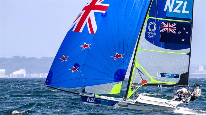 Tokyo2020 - Day 4 - July, 28, - Enoshima, Japan. Peter Burling and Blair Tuke (NZL) photo copyright Richard Gladwell - Sail-World.com / nz taken at  and featuring the 49er class