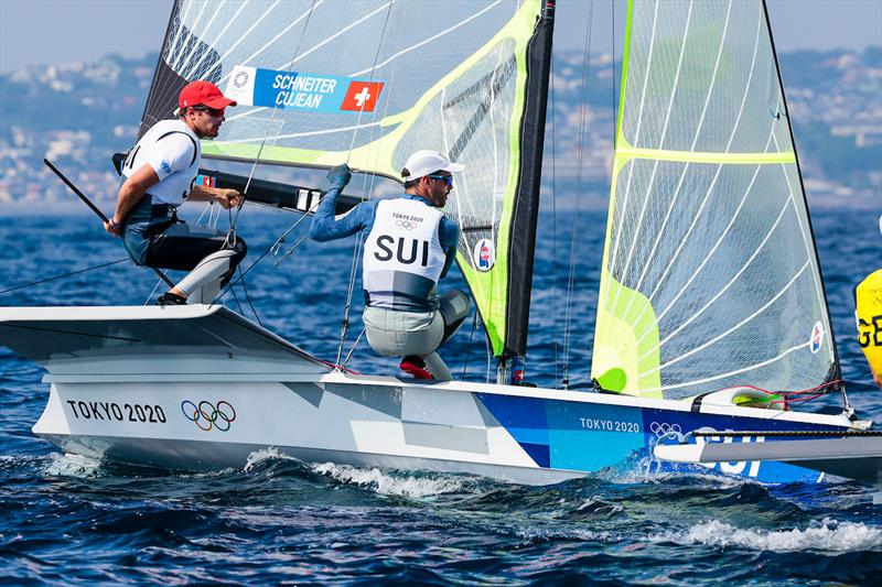 Team SUI on day 7 of the Tokyo 2020 Olympic Sailing Competition - photo © Sailing Energy / World Sailing