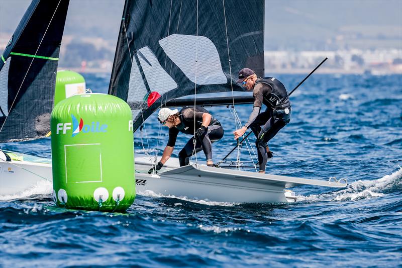 Sam Bacon & Henry Gautrey- (NZL) 49er  - NZL Sailing Team - Semaine Olympique Française de Hyères - April 2022 photo copyright Sailing Energy/FFVOILE taken at  and featuring the 49er class