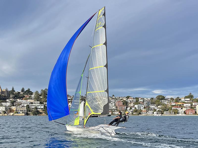 Ben Crafoord with Finn Rodowicz - first time on the 49er - photo © Carl Crafoord