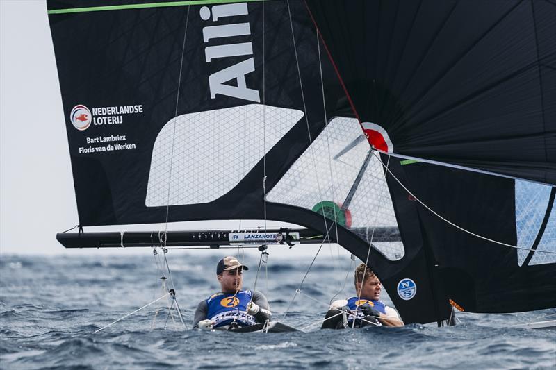 Bart Lambriex and Floris van de Werken (NED) on 49er and 49erFX Worlds at Lanzarote day 2 photo copyright Sailing Energy / Lanzarote Sailing Center taken at Lanzarote Sailing Center and featuring the 49er class