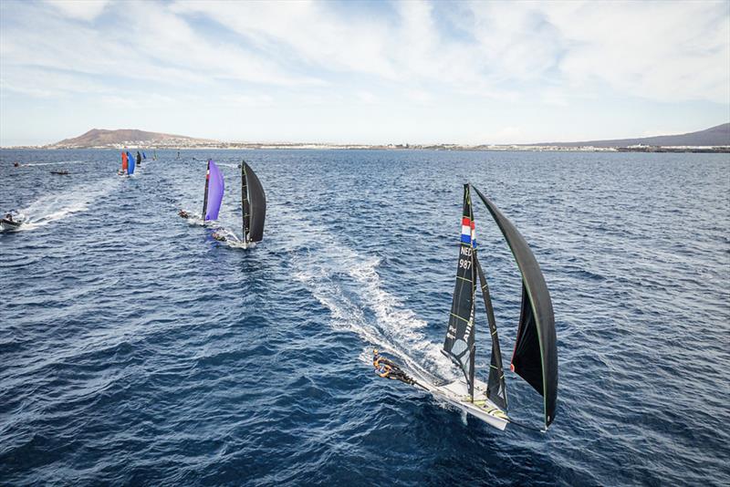 Dutch doing well on the downwind - Day 1 of the Lanzarote International Regatta photo copyright Jacobo Bastos taken at Lanzarote Sailing Center and featuring the 49er class