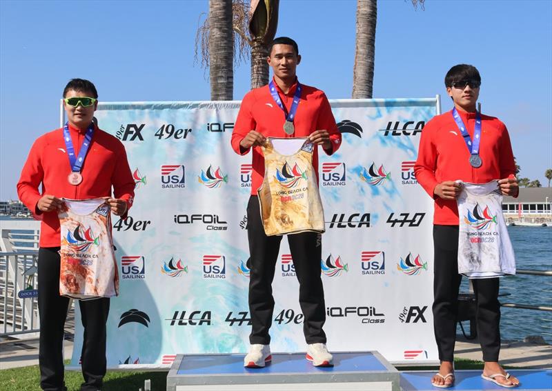 Long Beach Olympic Classes Regatta - Men's iQFOil Podium - photo © Bronny Daniels
