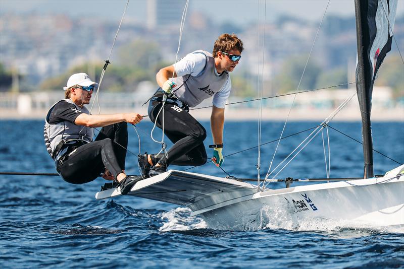  George Lee Rush Seb Menzies (NZL) - 49er World Championships - Sardinia - October 2025 - photo © Sailing Energy