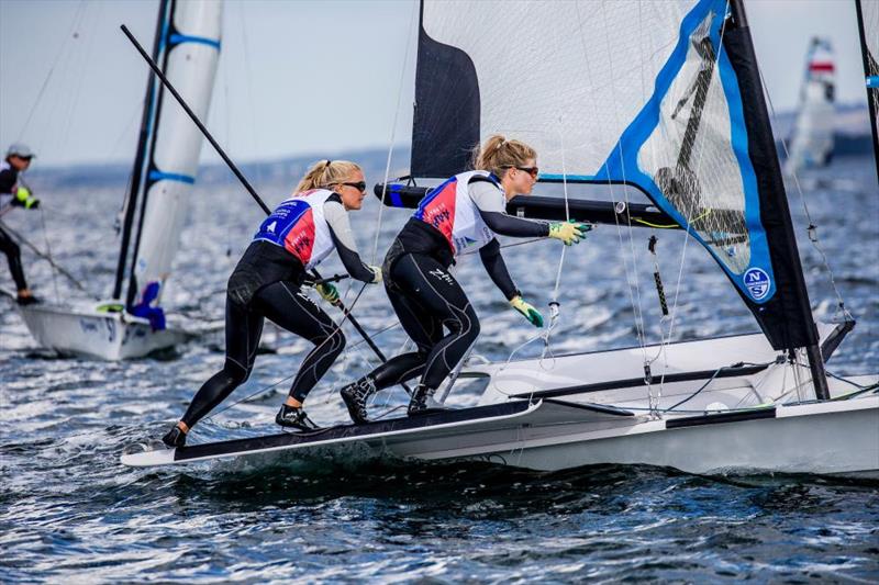 Jena Mai Hansen & Katja Salskov-Iversen (DEN) on day 3 of Hempel Sailing World Championships Aarhus 2018 - photo © Sailing Energy / World Sailing