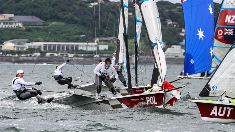 49erFX - Tokyo2020 - Day 3 - July, 27, - Enoshima, Japan photo copyright Richard Gladwell - Sail-World.com / nz taken at Takapuna Boating Club and featuring the 49er FX class