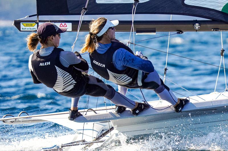 Jo Aleh & Molly Meech - 49er FX - (NZL) - World Sailing Championships - Nova Scotia - September 2022 photo copyright Sailing Energy taken at Royal Nova Scotia Yacht Squadron and featuring the 49er FX class