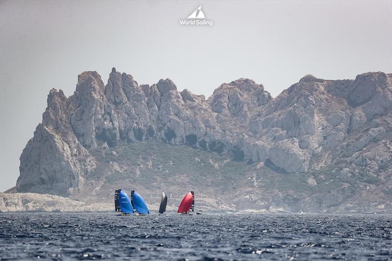 Paris 2024 Olympic Sailing Test Event, Marseille, France. Day 4 photo copyright Sander van der Borch taken at  and featuring the 49er FX class