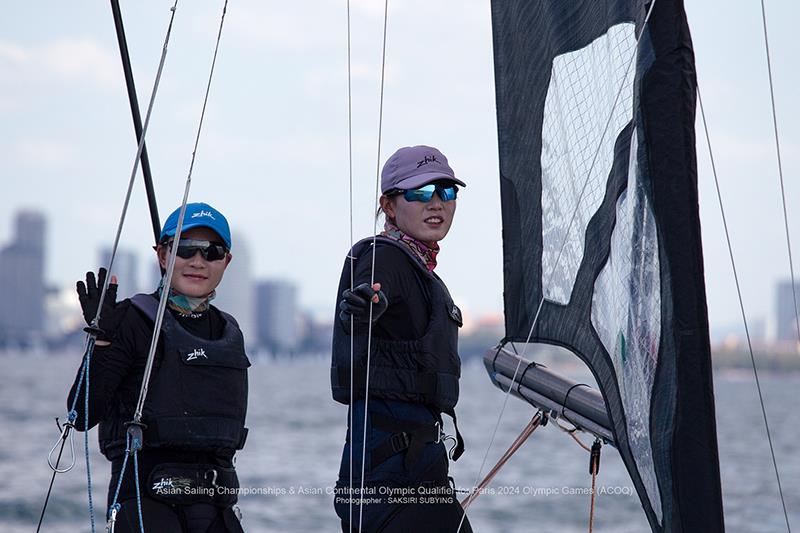 Asian Sailing Championships - CHN121 Xiaoyu Hu and Mengyuan Shan photo copyright Saksiri Subying taken at Royal Varuna Yacht Club and featuring the 49er FX class