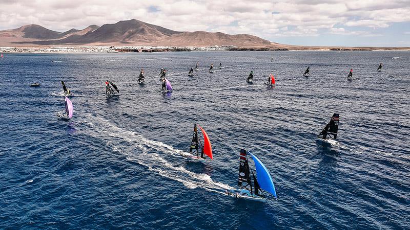 49er FX fleet in Lanzarote - 49er and 49erFX World Championships 2024 - photo © Sailing Energy / Lanzarote Sailing Center