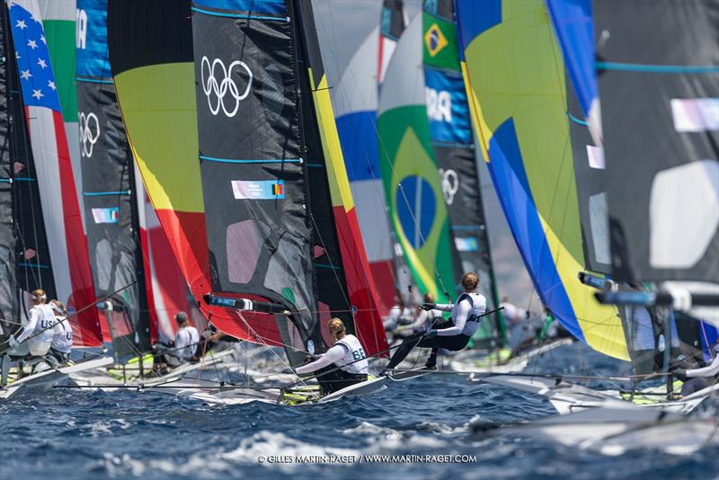 49er FX - Marseille - Paris2024 Olympic Regatta - July 28, 2024 - photo © Gilles Martin-Raget