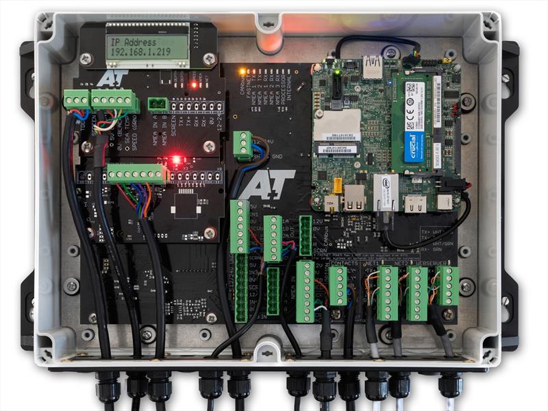 A+T Processor with interfaces for Fastnet, N2K, Analogue, NMEA0183, wind, speed, depth - photo © A+T Instruments