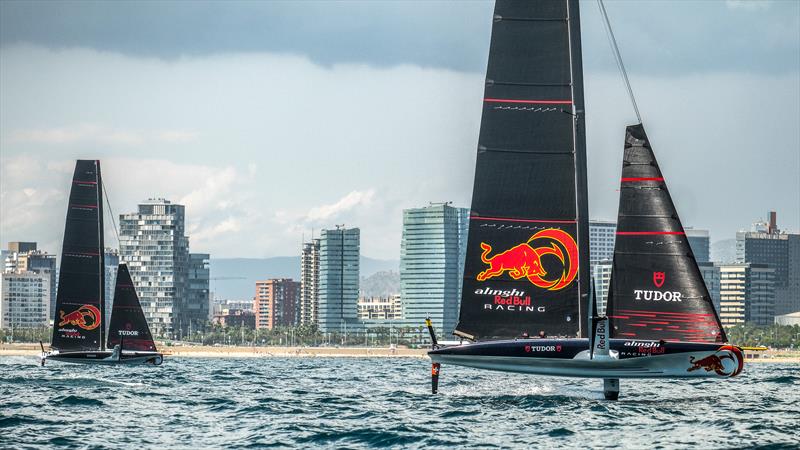 Alinghi Red Bull Racing - AC40/LEQ12 - Day 3, June 9, 2023 photo copyright Alex Carabi / America's Cup taken at Société Nautique de Genève and featuring the AC40 class