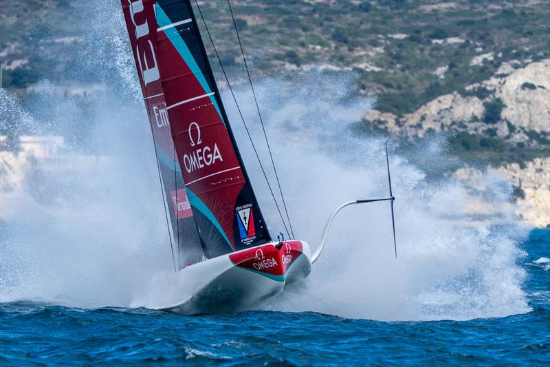 Emirates Team New Zealand on day 1 - Louis Vuitton 38th America's Cup - Preliminary Regatta Sardinia - May 22, 2026 - photo © Ian Roman