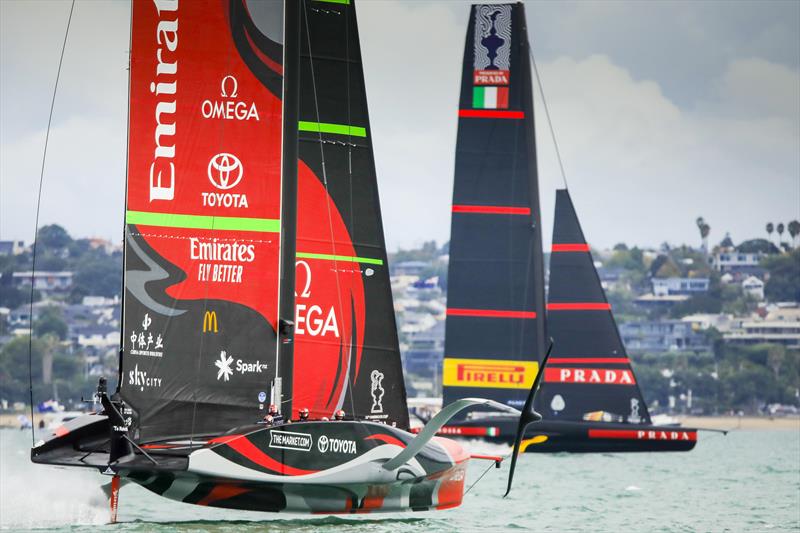 America's Cup match day 6 - Luna Rossa Prada Pirelli and Emirates Team New Zealand battle it out in race 9 - photo © ACE / Studio Borlenghi