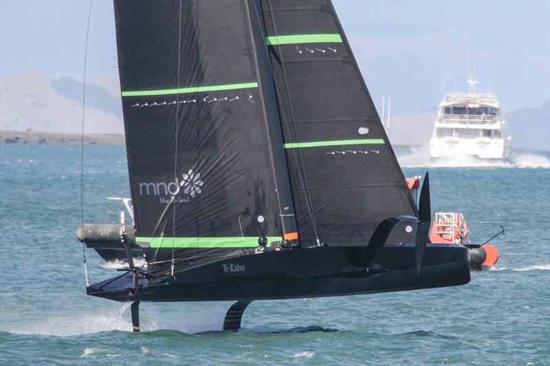 Te Kahu - Emirates Team NZ's test boat - Waitemata Harbour - February 11, 2020 photo copyright Richard Gladwell / Sail-World.com taken at Royal New Zealand Yacht Squadron and featuring the AC75 class