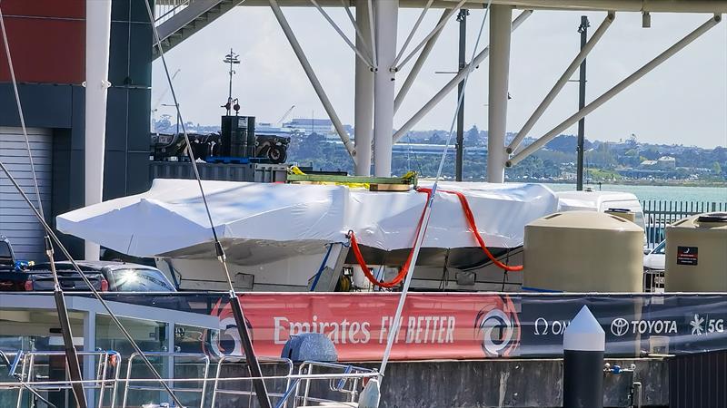 Emirates Team New Zealand's Te Kahu - ready for storage - October 8, 2020 photo copyright Richard Gladwell / Sail-World.com / nz taken at Royal New Zealand Yacht Squadron and featuring the AC75 class