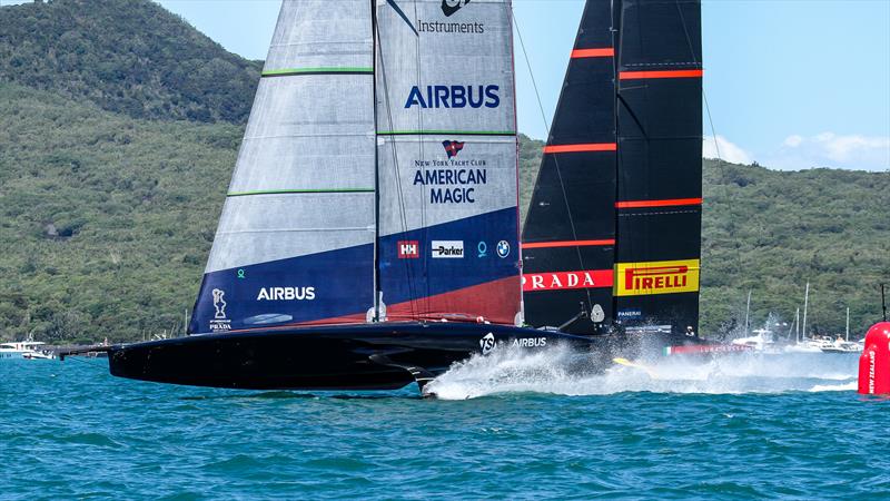 American Magic - Patriot wins the start - Race 3 - Waitemata Harbour - January 30, 2021 - 36th America's Cup - photo © Richard Gladwell / Sail-World.com