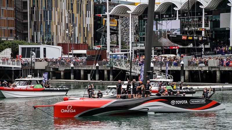 Whidden says the culture, leadership and management of Emirates Team NZ were key factors in their win - here leaving their base for America's Cup - Day 6 - March 16,, - photo © Richard Gladwell / Sail-World.com / nz