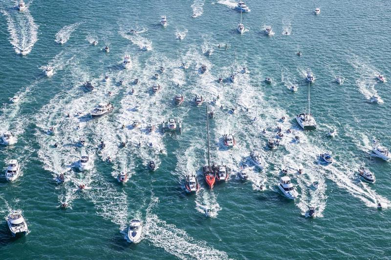 Auckland fans crowd Te Rehutai - Emirates Team New Zealand - Waitemata Harbour - 36th America's Cup - photo © Emirates Team New Zealand