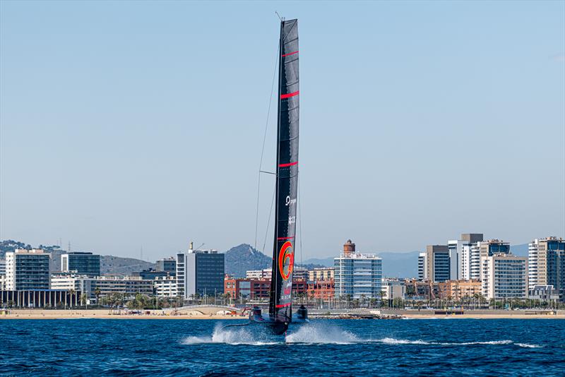 Alinghi Red Bull Racing- AC75 - Day 6 - April 24, 2024 - Barcelona photo copyright Ugo Fonolla / America's Cup taken at Société Nautique de Genève and featuring the AC75 class