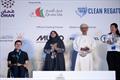 Hansa 303 fleet podium at the World Sailing Inclusion Championships in Oman &copy; Vincent Curutchet / World Sailing