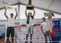 The podium, Tymuk, Stevie and Kuba, in the A Class Cat Worlds at Sopot, Poland © Gordon Upton