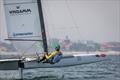 Lamberto Cesare ITA was a good second in the Open class, but the conditions weren't really to his liking - A-Class Cat European Championships at Riccione © Gordon Upton / www.guppypix.com