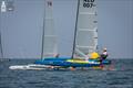 Mischa Heemskerk, was experimenting with a new camber-change control during the regatta. He still finished in 8th - A-Class Cat European Championships at Riccione © Gordon Upton / www.guppypix.com